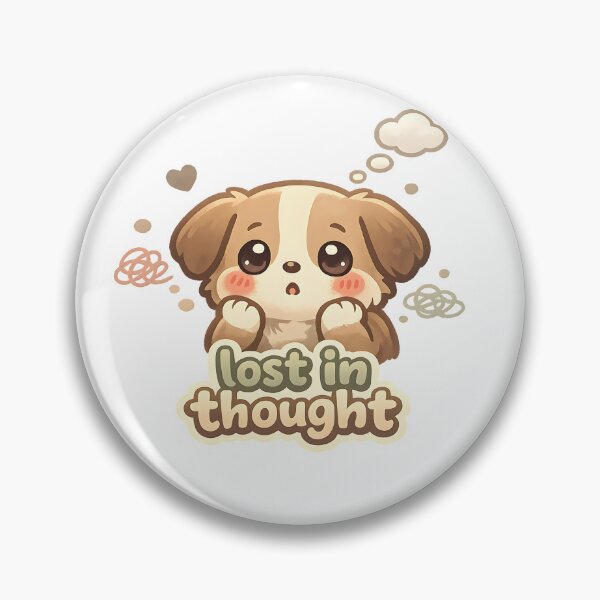 Item preview, "Lost in Thought" | Cute Puppy & Overthinking Aesthetic Art designed and sold by Naviora.