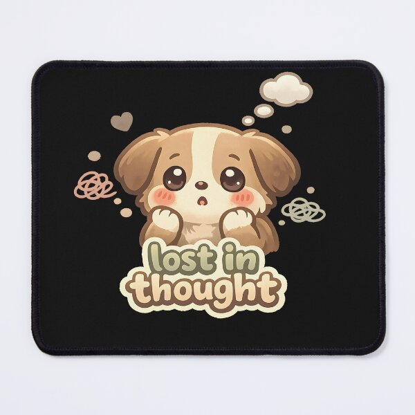 Item preview, "Lost in Thought" | Cute Puppy & Overthinking Aesthetic Art designed and sold by Naviora.