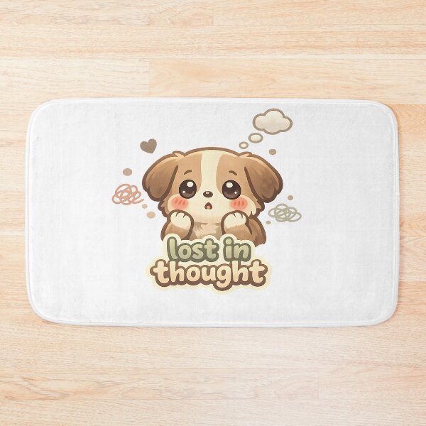 Item preview, "Lost in Thought" | Cute Puppy & Overthinking Aesthetic Art designed and sold by Naviora.