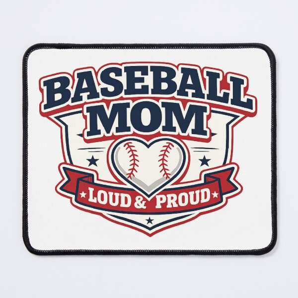 Artikelvorschau, Baseball-Mama – Laut und stolz – Baseball-Herz-Schild-Abzeichen-Grafik entworfen und verkauft von HobsS.