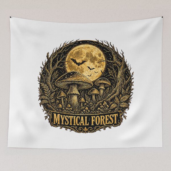 Item preview, Mystical Forest Full Moon Gothic Enchanted Night designed and sold by chattsuede.