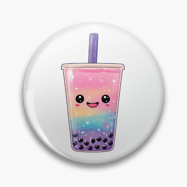 Artikelvorschau, Niedlicher, bunter Boba-Tee – Kawaii-Bubble-Tea-Illustration entworfen und verkauft von BobaBunny76.