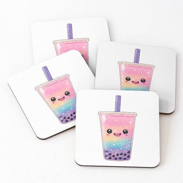Item preview, Cute Colorful Boba Tea – Kawaii Bubble Tea Illustration designed and sold by BobaBunny76.