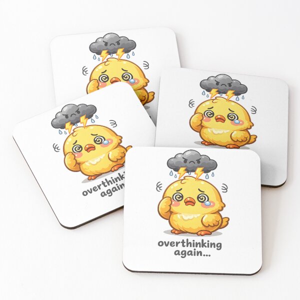 Item preview, "Overthinking Again..." | Relatable Anxiety Humor & Cute Chick Art designed and sold by Naviora.