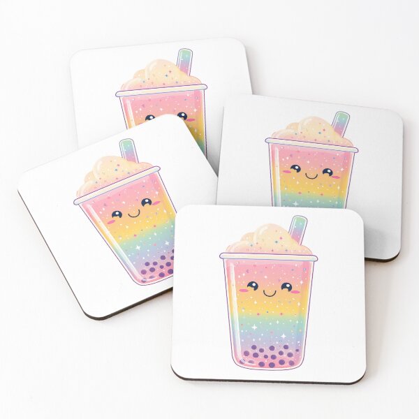 Item preview,  Cute Colorful Boba Tea – Kawaii Bubble Tea Illustration designed and sold by BobaBunny76.
