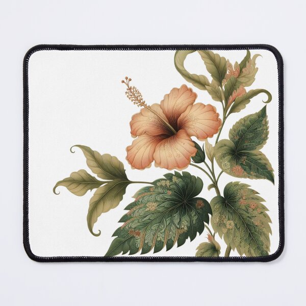 Item preview, Vintage Peach Hibiscus Floral Illustration designed and sold by Radhamadhaba Pattachitra Vibes”.