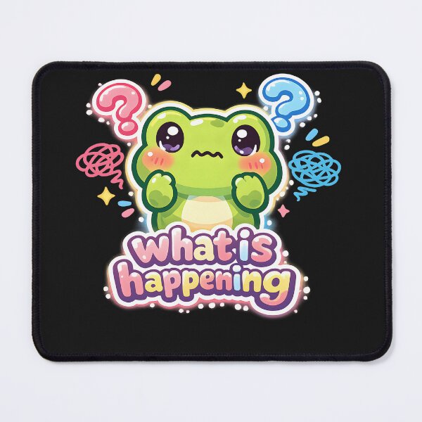 Item preview, "What Is Happening?" | Cute Confused Frog & Relatable Confusion Art designed and sold by Naviora.