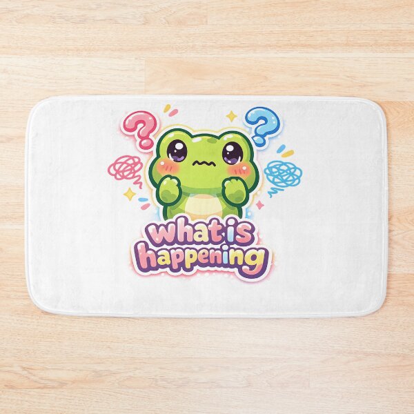 Item preview, "What Is Happening?" | Cute Confused Frog & Relatable Confusion Art designed and sold by Naviora.