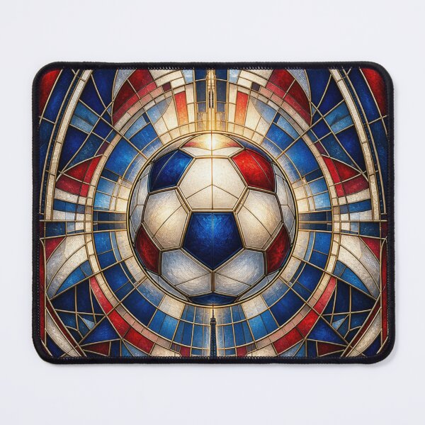 Item preview, Stained Glass Soccer Ball with Eiffel Tower designed and sold by BrickByDream.