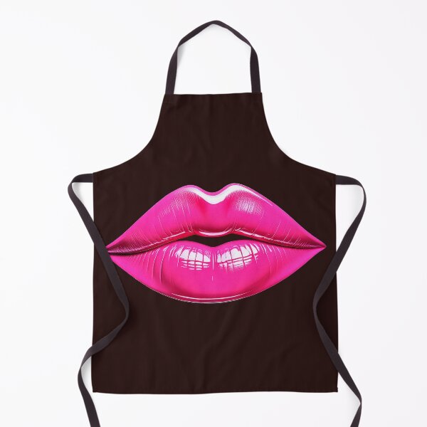 Item preview, Glossy hot pink lips on black background designed and sold by ChernivtsiSkoda.