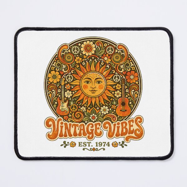 Item preview, Vintage Vibes Est 1974 Retro Psychedelic Sun Guitar designed and sold by chattsuede.