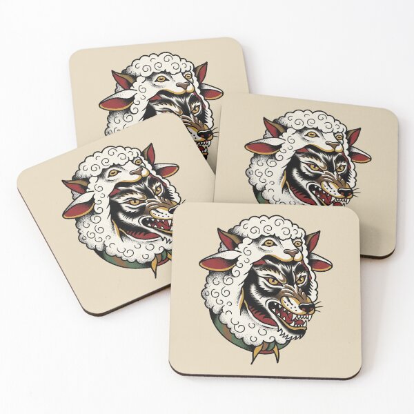 Item preview, Wolf Head In Sheep Tattoo designed and sold by Thunderbelts.