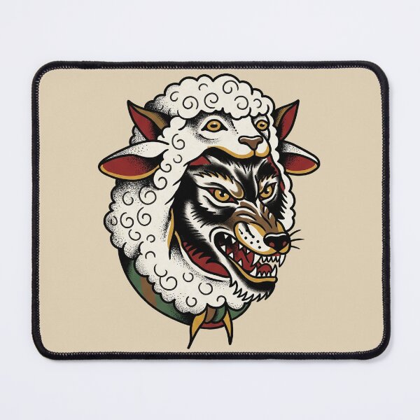 Item preview, Wolf Head In Sheep Tattoo designed and sold by Thunderbelts.