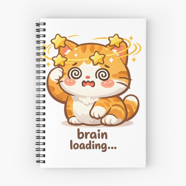 Item preview, "Cargando cerebro..." | Lindo gato aturdido y arte sobre la procrastinación con el que muchos se pueden identificar designed and sold by Naviora.