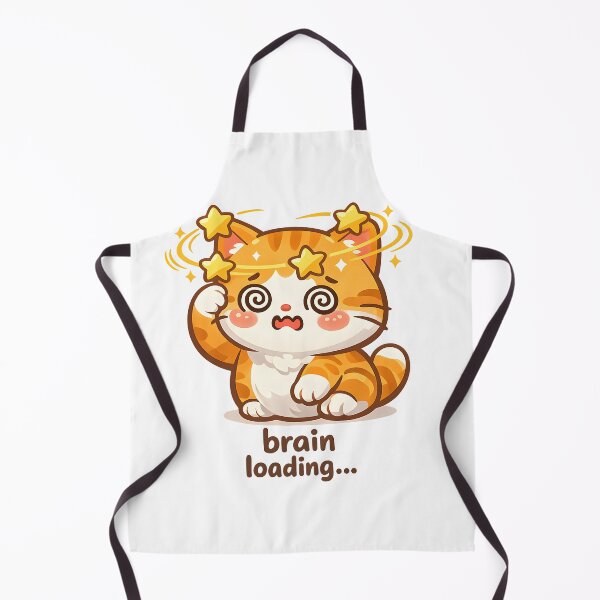 Item preview, "Brain Loading..." | Cute Dazed Cat & Relatable Procrastination Art designed and sold by Naviora.