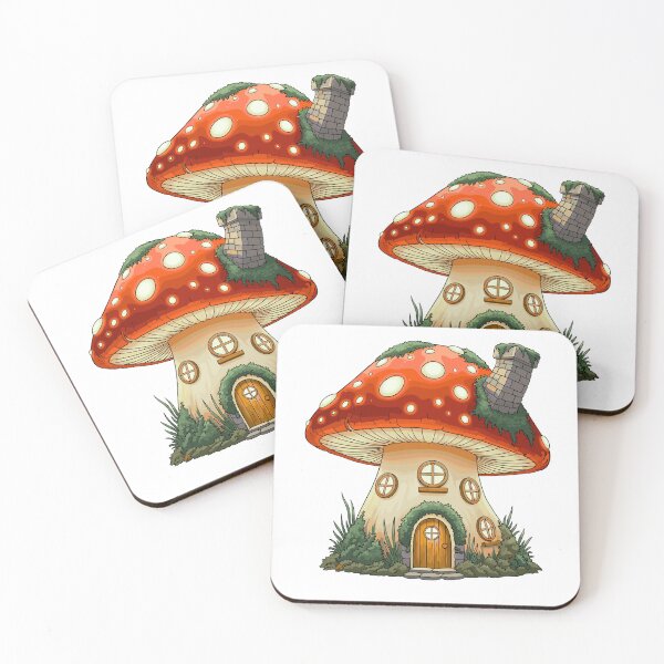 Item preview, Whimsical Mushroom House Sticker - Cute Red Toadstool Fairy Cottage Art designed and sold by Saroj Snehi.