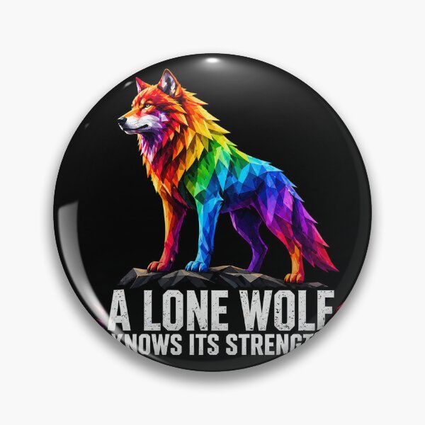 Item preview, A Lone Wolf Knows Its Strength - Rainbow Polygonal designed and sold by chattsuede.