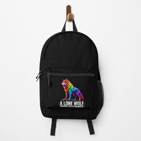 Item preview, A Lone Wolf Knows Its Strength - Rainbow Polygonal designed and sold by chattsuede.