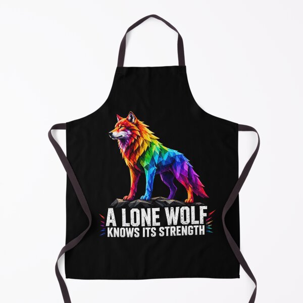 Item preview, A Lone Wolf Knows Its Strength - Rainbow Polygonal designed and sold by chattsuede.