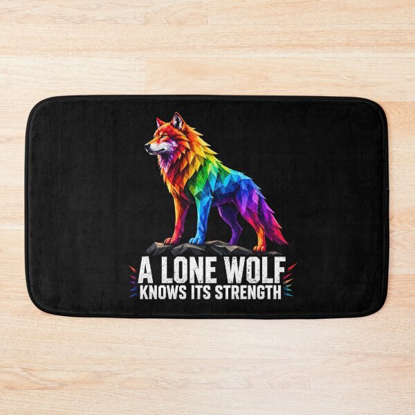 Item preview, A Lone Wolf Knows Its Strength - Rainbow Polygonal designed and sold by chattsuede.