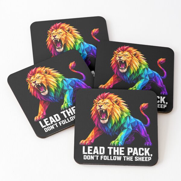 Item preview, Lead The Pack Lion Geometric Rainbow designed and sold by chattsuede.