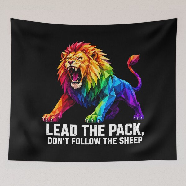 Item preview, Lead The Pack Lion Geometric Rainbow designed and sold by chattsuede.
