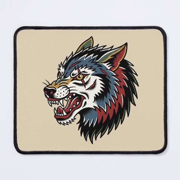 Item preview, Wolf Head Tattoo designed and sold by Thunderbelts.