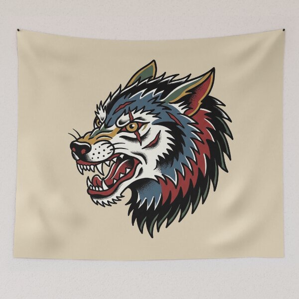 Item preview, Wolf Head Tattoo designed and sold by Thunderbelts.