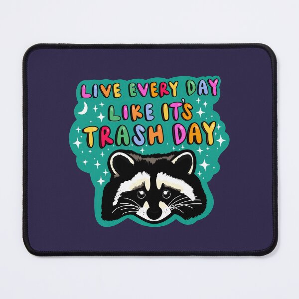 Item preview, Raccoon Sticker Funny Trash Day Decal Sanitation Worker Motivation Humor Dumpster Meme Cute Trash Panda Trendy Weird Car Mirror Kindle Mac designed and sold by LiuTiuuu.