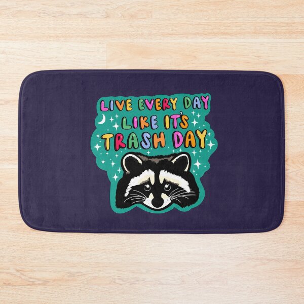Item preview, Raccoon Sticker Funny Trash Day Decal Sanitation Worker Motivation Humor Dumpster Meme Cute Trash Panda Trendy Weird Car Mirror Kindle Mac designed and sold by LiuTiuuu.