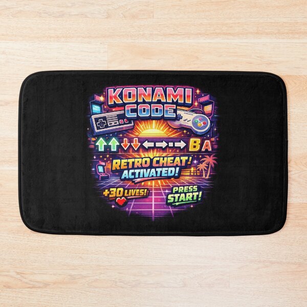 Item preview, Konami Code, Reto Vintage 90s Cyberpunk Art designed and sold by graphic-genie.