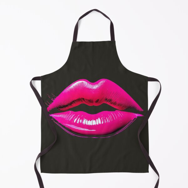 Item preview, Glossy hot pink lips on black background designed and sold by ChernivtsiSkoda.