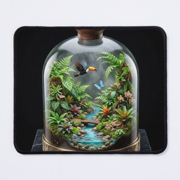 Item preview, The Serene Greenhouse: Miniature Rainforest in Glass Dome designed and sold by mayank2401.