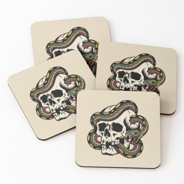 Item preview, Skull Snake Tattoo designed and sold by Thunderbelts.