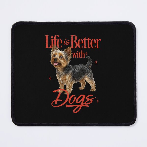 Item preview, LIFE IS BETTER - YORKSHIRE TERRIER | Pets and Dogs lovers for Men and Women t-shirt designed and sold by panchiTWO.