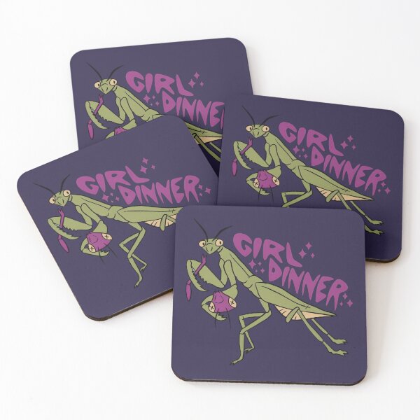 Item preview, Praying Mantis Girl Dinner Sticker Bug Insect Vinyl Decal Entomology Gifts for Laptops and Waterbottles designed and sold by LiuTiuuu.