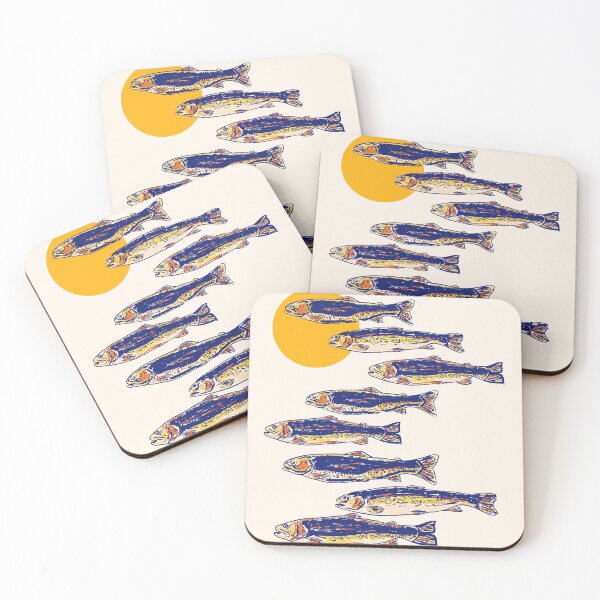 Item preview, Vintage Trout Sunset Rustic Fish Summer Pattern designed and sold by MaiZephyr.