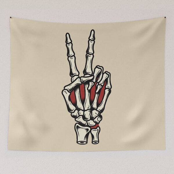 Item preview, Skeleton Hand Peace Tattoo designed and sold by Thunderbelts.