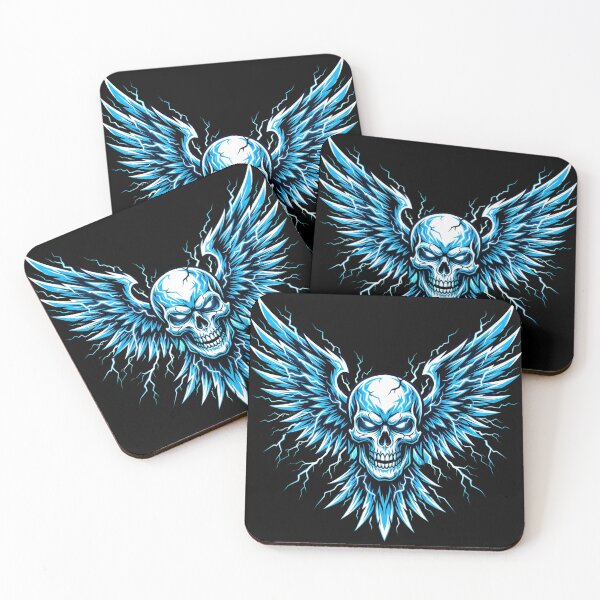 Item preview, Electric Skull Wings designed and sold by Stickersdevelop.