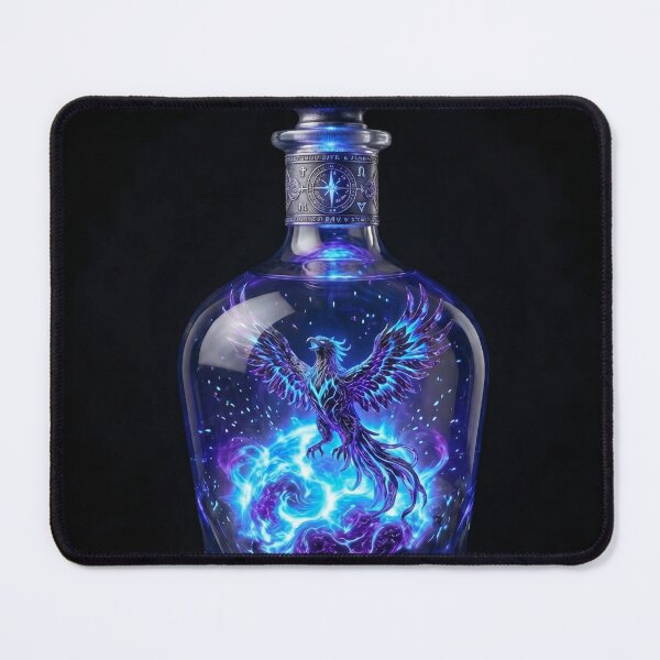Item preview, Mystic Blue Phoenix Potion Bottle: Elemental Fire Art designed and sold by mayank2401.
