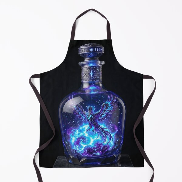 Item preview, Mystic Blue Phoenix Potion Bottle: Elemental Fire Art designed and sold by mayank2401.
