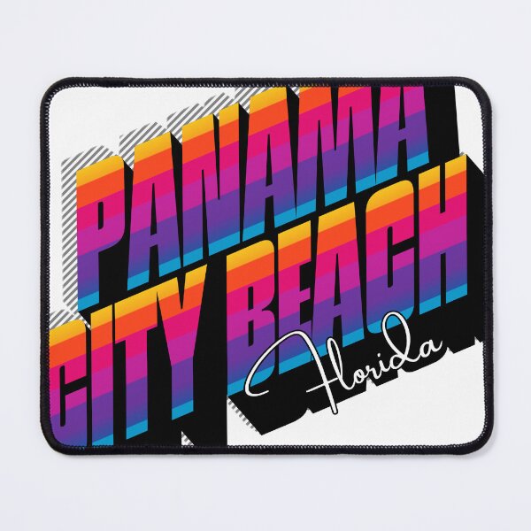 Item preview, Panama City Beach Florida Retro 80s Rainbow Stripe Typography Graphic Tee designed and sold by DonnaRaine.