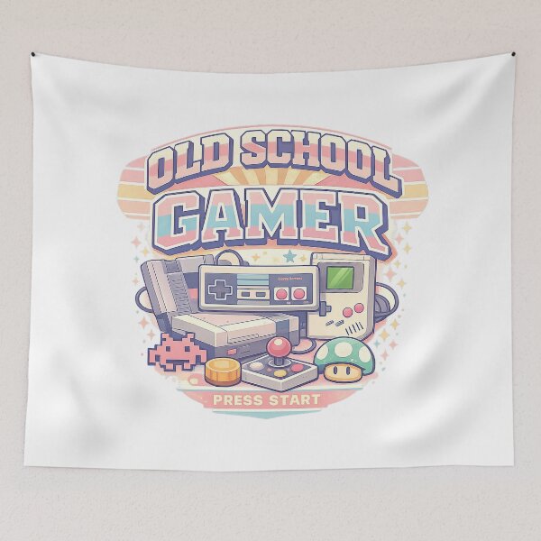 Item preview, Old School Gamer, Konami Code, Reto Vintage 90s Cyberpunk Art designed and sold by graphic-genie.