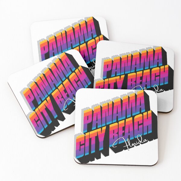 Item preview, Panama City Beach Florida Retro 80s Rainbow Stripe Typography Graphic Tee designed and sold by DonnaRaine.