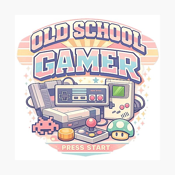 Item preview, Old School Gamer, Konami Code, Reto Vintage 90s Cyberpunk Art designed and sold by graphic-genie.