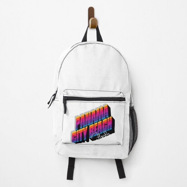 Item preview, Panama City Beach Florida Retro 80s Rainbow Stripe Typography Graphic Tee designed and sold by DonnaRaine.