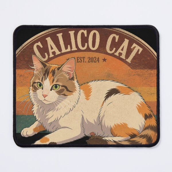 Item preview, Retro Sunset Calico Cat Vintage Stripes Art designed and sold by KUHATLIKHA.