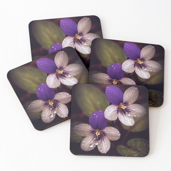 Item preview, Violet Duet | Dark Moody Wild Violet Macro Art Print designed and sold by WitchyBotanicaArt.