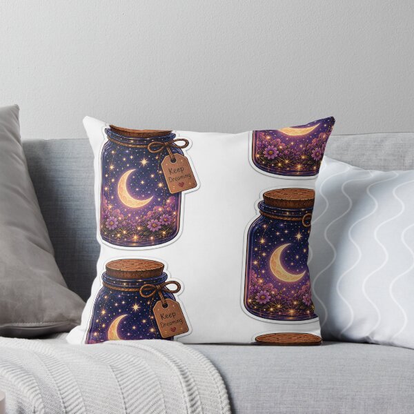 Item preview, Moon in Jar Aesthetic Sticker | Keep Dreaming Cute Night Sky Art | Celestial Fantasy Sticker designed and sold by Ishratparween11.