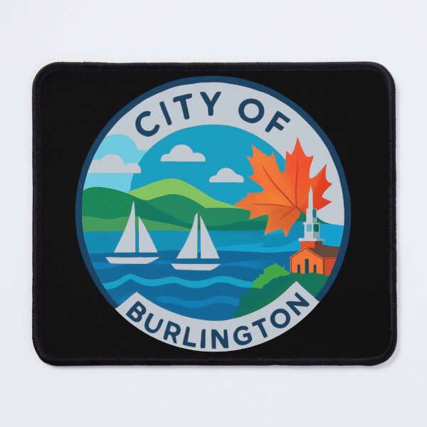 Item preview, Burlington Vermont Scenic Emblem – Lake Champlain & Autumn Maple designed and sold by RDproject.